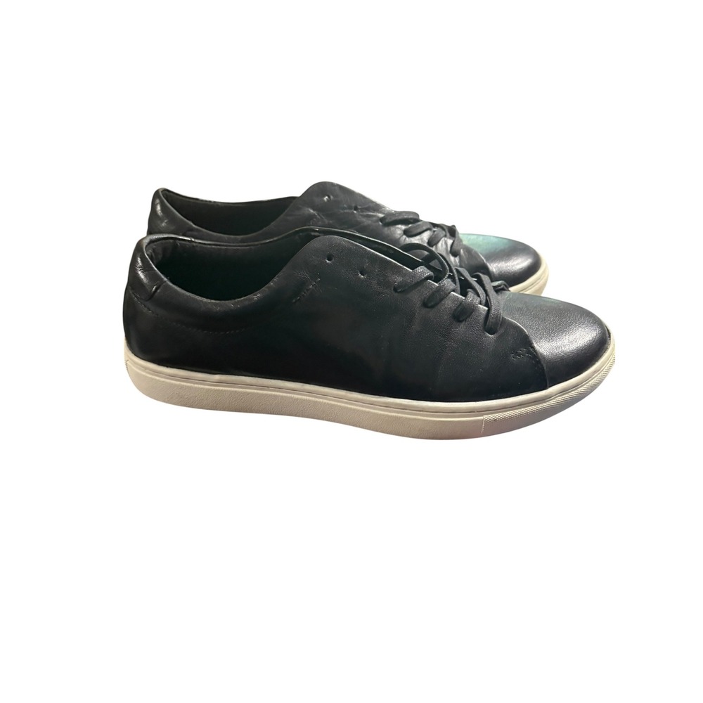 Steve Madden Calendar 017 Mens Black Leather Low Top Sneakers Size 9